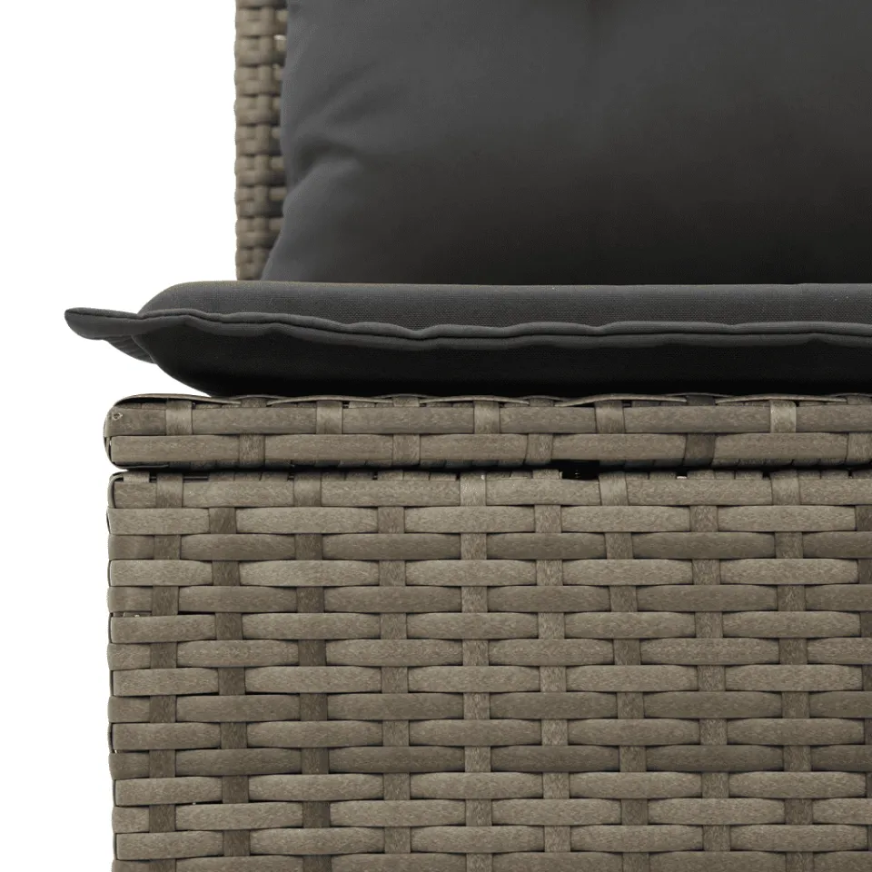 vidaXL 8-delige Loungeset met kussens poly rattan grijs, foto 4