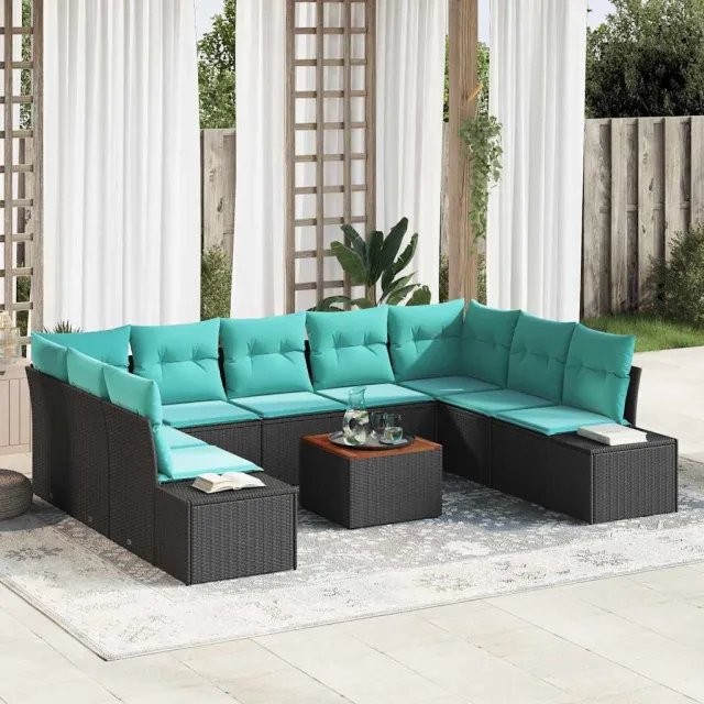 vidaXL Tuin Sofa Set 10 st Bruin poly rattan
