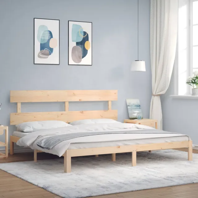vidaXL Bedframe zonder matras massief grenenhout 200x200 cm Bruin