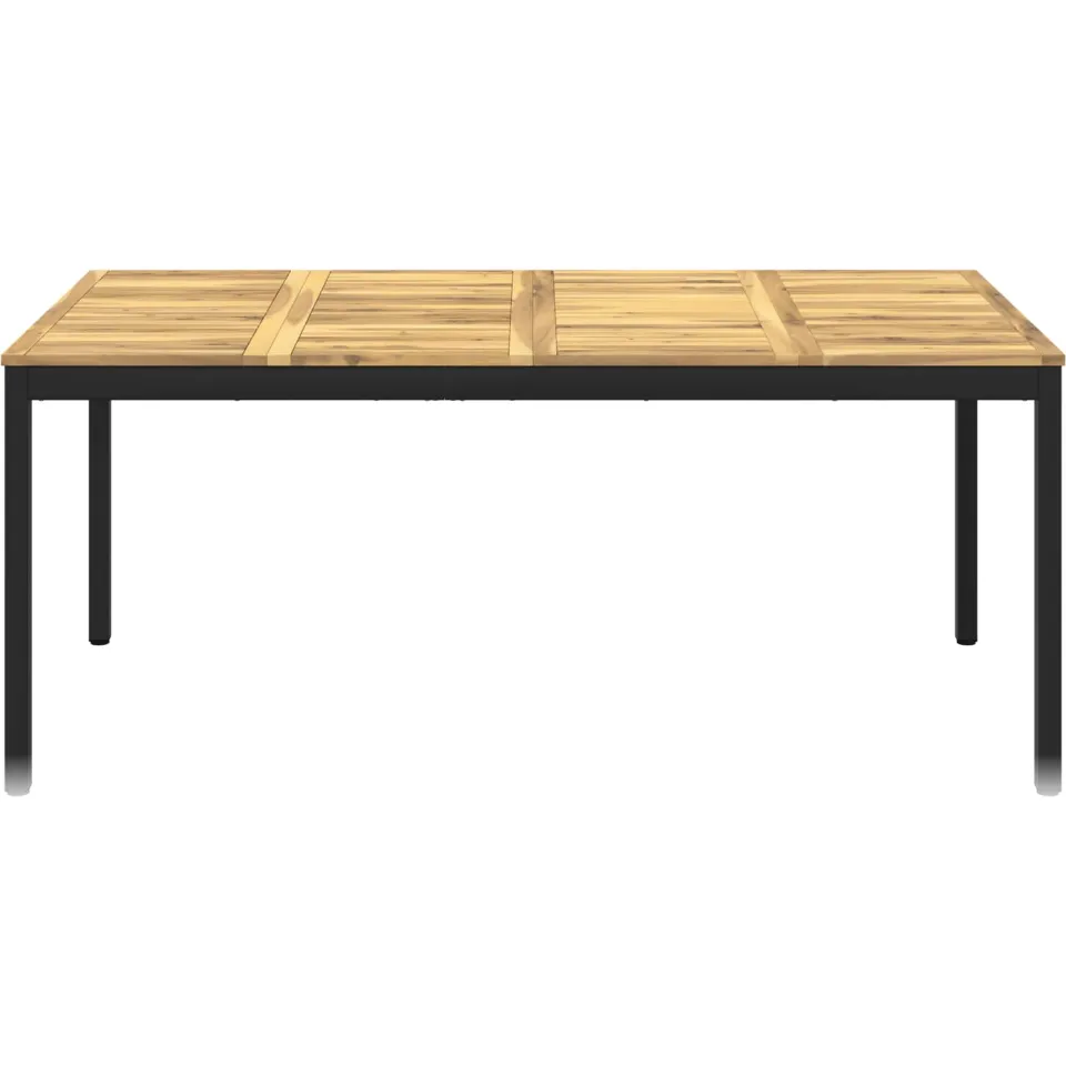 vidaXL Tuindiner tafel NAARDEN Whitewash en zwart 180 x 88,5 x 75 cm Bruin