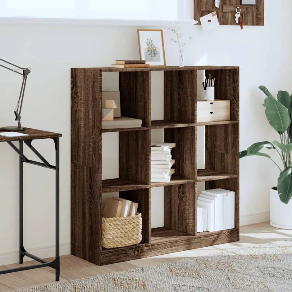 vidaXL Boekenkast 102x32x108 cm bewerkt hout bruin eikenkleurig, foto 2