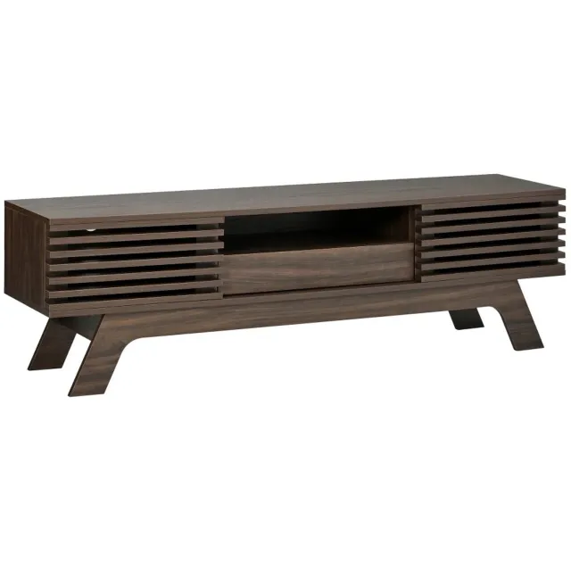 Gudalio TV meubel - TV kast - Opbergruimte - 2 deuren en lade - Modern - Scandinavisch - 150 x 44 x 35 cm - Hout - Bruin