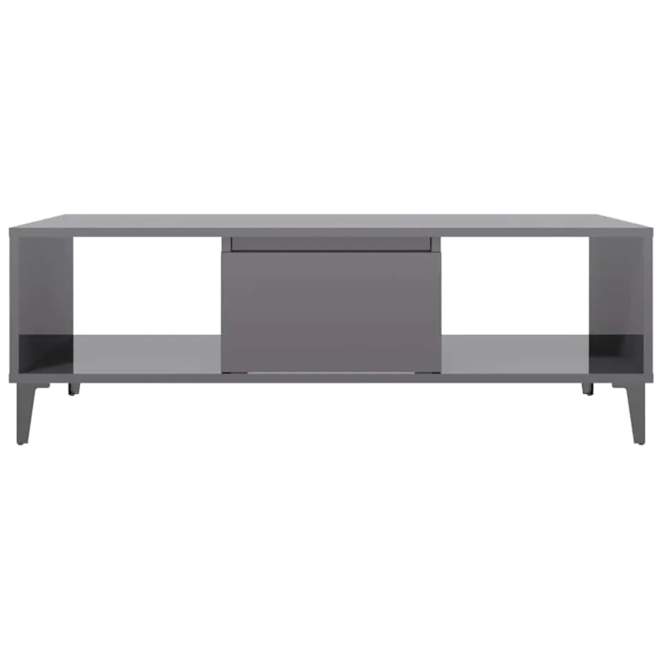 vidaXL Salontafel 103,5x60x35 cm bewerkt hout hoogglans grijs, foto 3