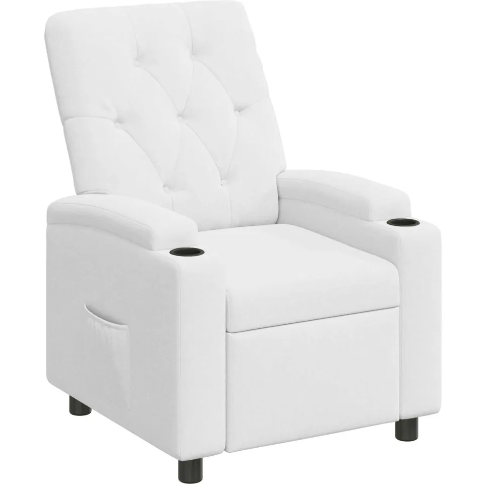 vidaXL Ligstoel Wit 75 x 95 x 101 cm Stof