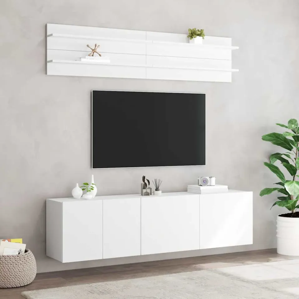 vidaXL 6-delige Tv-meubelset bewerkt hout wit, foto 2