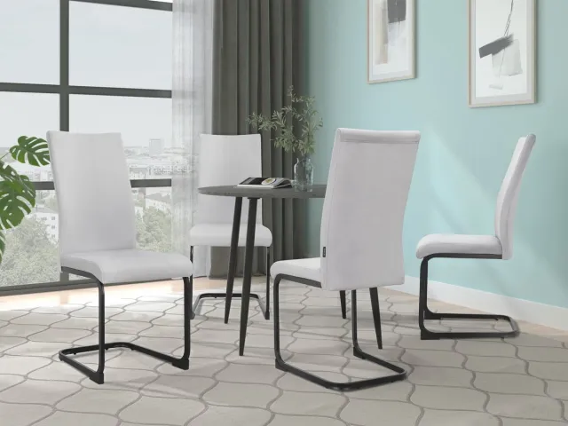 Notio Living Sia-Eetkamerstoel - Lichtgrijs Fluweel - Set van 4
