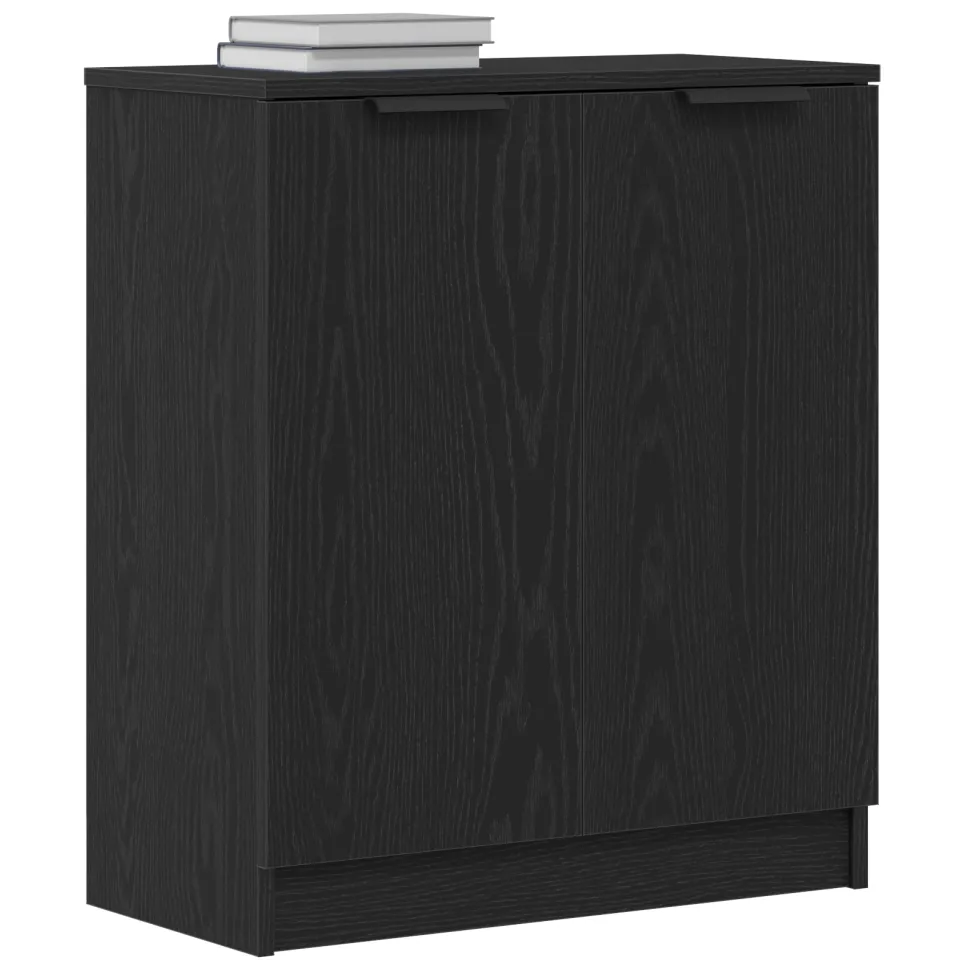 vidaXL Dressoir Zwart Eiken 60 x 30 x 70 cm Bewerkt hout