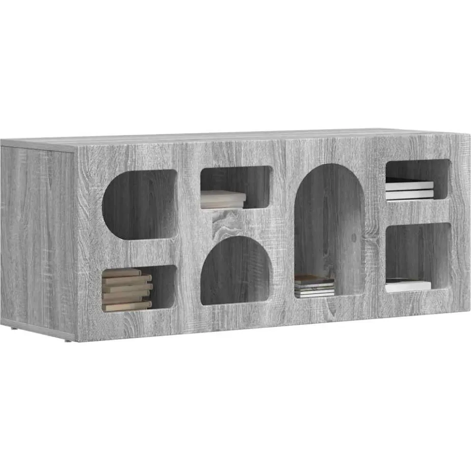 vidaXL TV-kast ELST 100 x 35 x 40 cm Grijs Sonoma Bewerkt hout