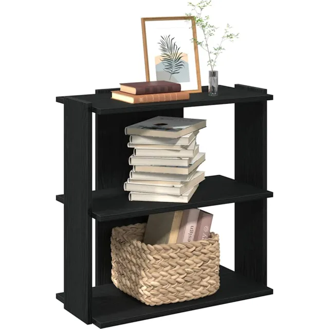vidaXL Boekenkast 3-laags 60x30x60 cm bewerkt hout zwart