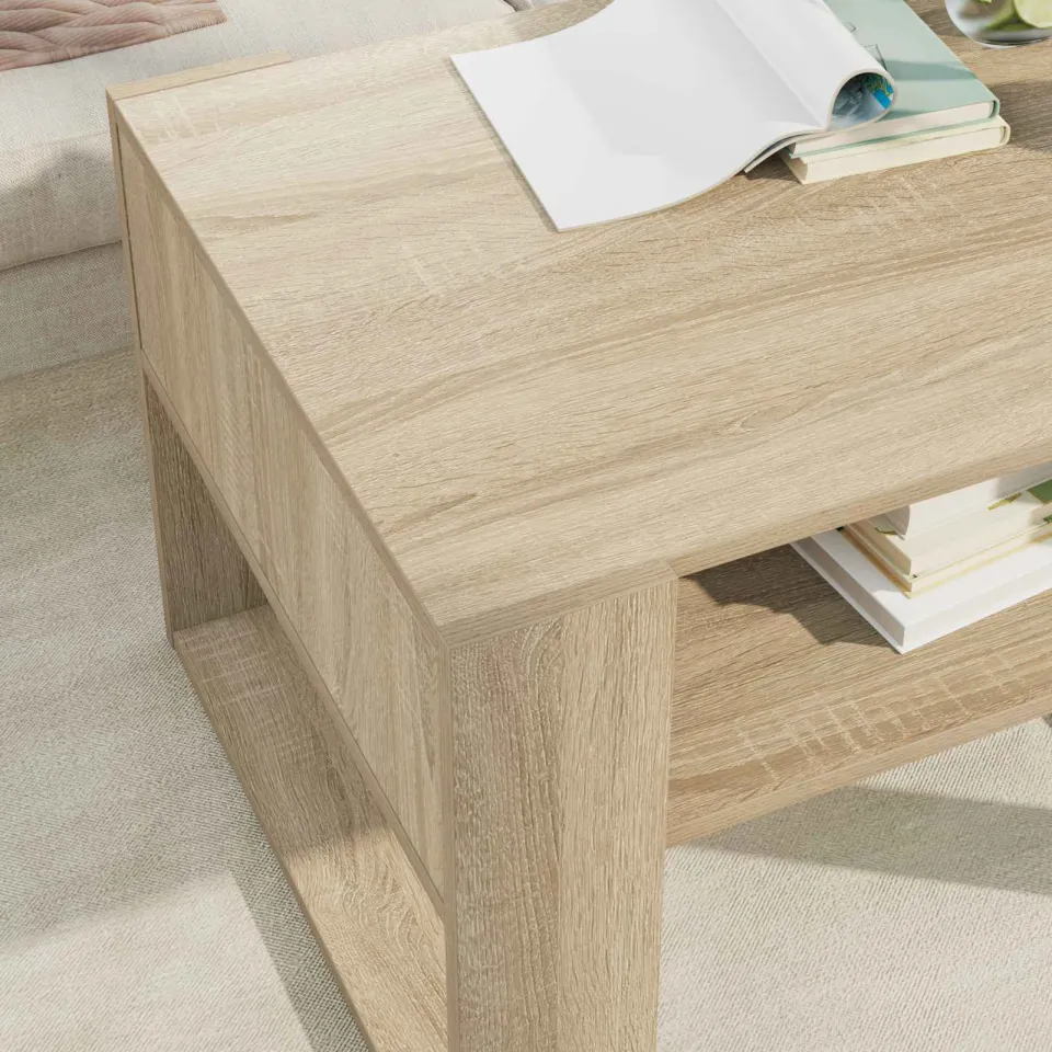 vidaXL Salontafel Sonoma Eiken 66 x 53 x 45 cm Bewerkt hout, foto 4