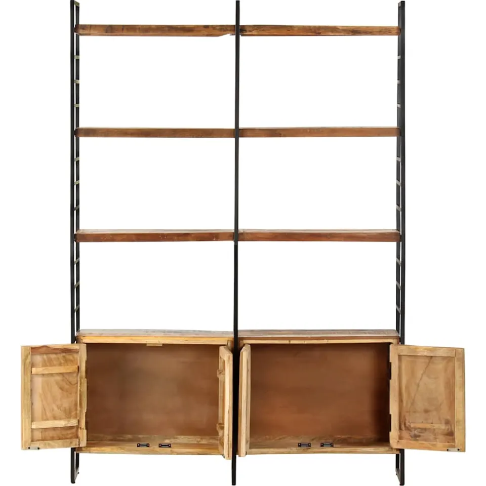 vidaXL Boekenkast met 4 schappen 124x30x180 cm massief gerecycled hout bruin, foto 3