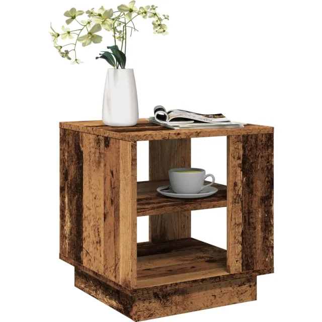 vidaXL Salontafel 40x40x43 cm bewerkt hout oud houtkleurig bruin, foto 2
