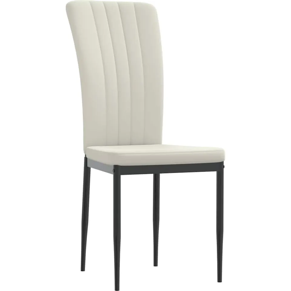 vidaXL Eetkamerstoelen 2 st fluweel crèmekleurig, foto 3