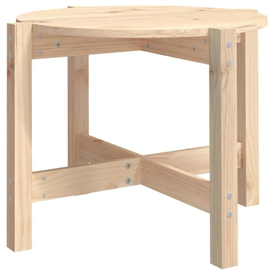 vidaXL Salontafel Ø 62,5x45 cm massief grenenhout Bruin