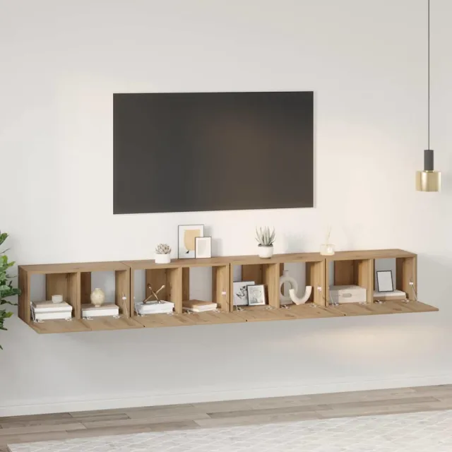 vidaXL Tv-meubelset 4 st 60 x 30 x 30 cm Artisan Eiken, foto 2