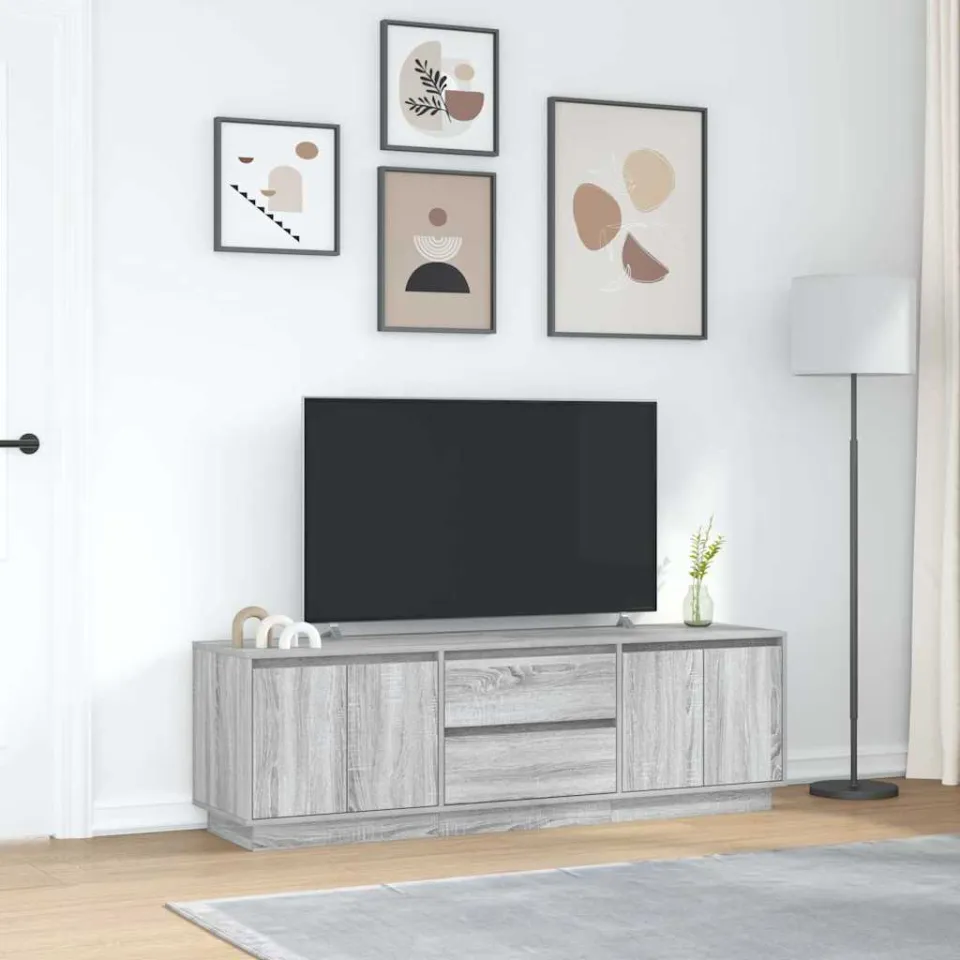 vidaXL Tv-meubel met LED-verlichting 160,5x41x50 cm grijs sonoma eiken, foto 3