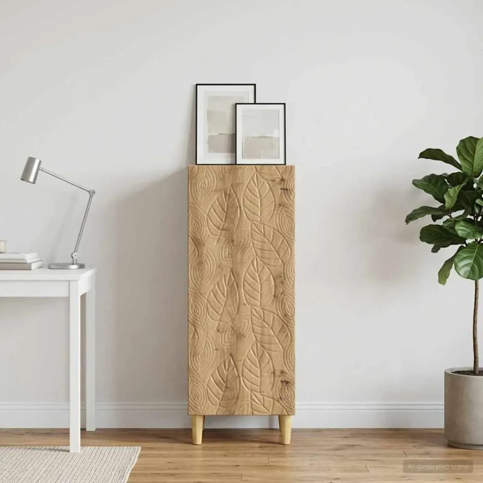 vidaXL Dressoir Artisanaal eiken 33 x 34,5 x 90 cm Bewerkt hout, foto 2
