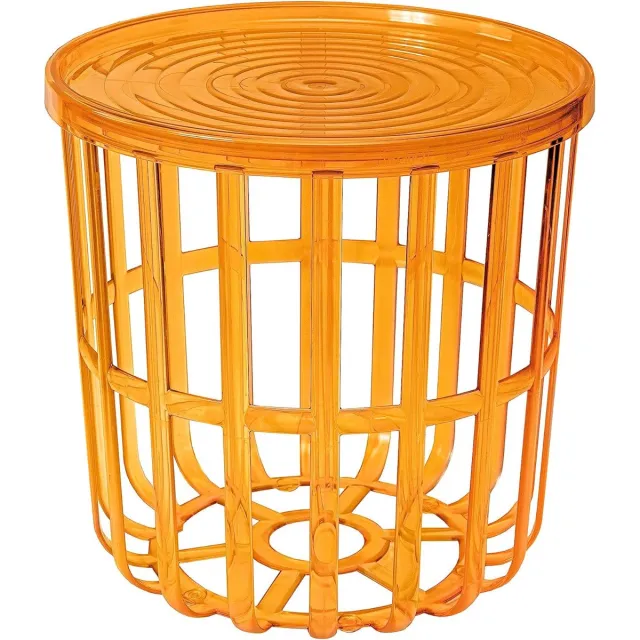 Branq Bijzettafel - Salontafel - Rond - Met opbergmand - 40 x 40 x 40 cm - Honing Gold