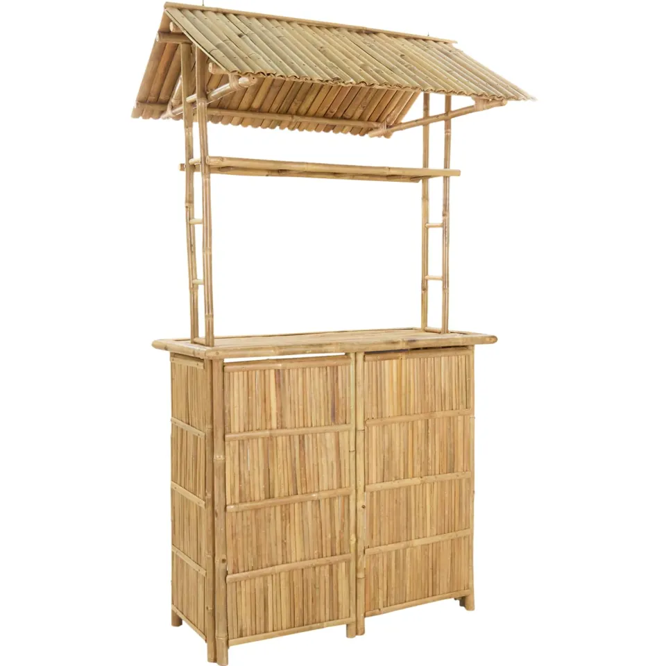 vidaXL Buiten Bartafel Naturel 115 x 95 x 214 cm Bamboe, foto 3