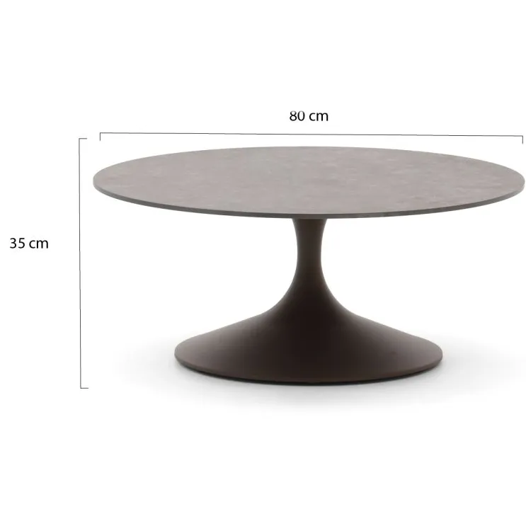Suns Nova lounge tuintafel ø80cm (h:34,5cm) taupe, foto 2