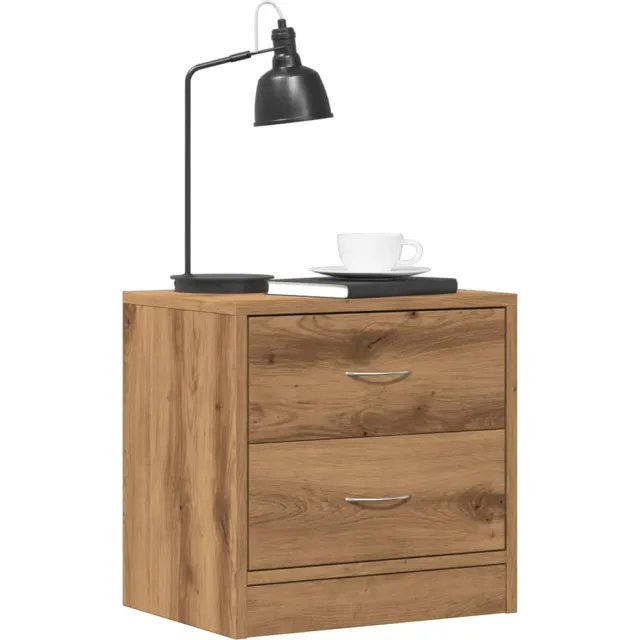 vidaXL Nachtkastjes 2 st 40x30x40 cm bewerkt hout artisanaal eiken Bruin