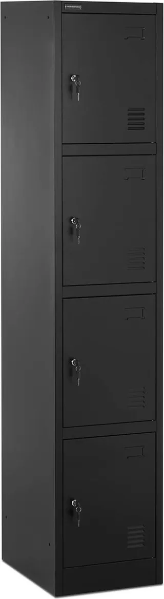 Fromm & Starck Lockerkast - 4 planken met planken - afsluitbaar - 80 kg - Fromm & Starck Antraciet, Zwart