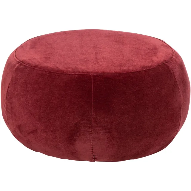 J-Line Ronde poef - multiplex/stof - bordeaux Rood