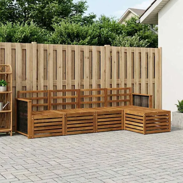 vidaXL Buiten bankenset 5 st 5-zits Naturel Massief Acaciahout Bruin