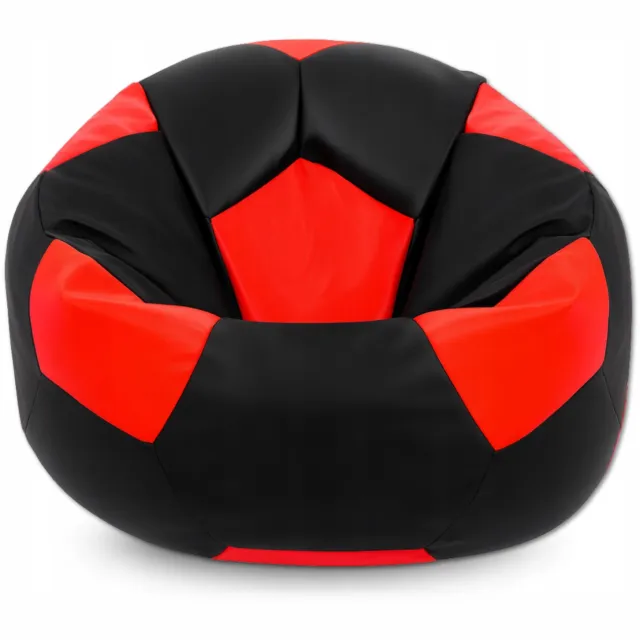 Cronen Opblaasbare Zitzak Voetbal XXXXL - Waterdicht & Comfortabel zwart-rood