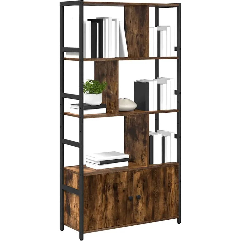 vidaXL Boekenkast 80 x 30 x 155,5 cm Bewerkt hout Gerookt eiken Bruin