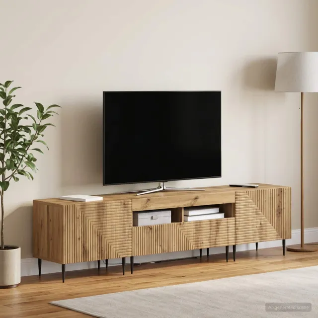 vidaXL 3-delige LED TV-kast Artisanaal eiken Bewerkt hout, foto 2
