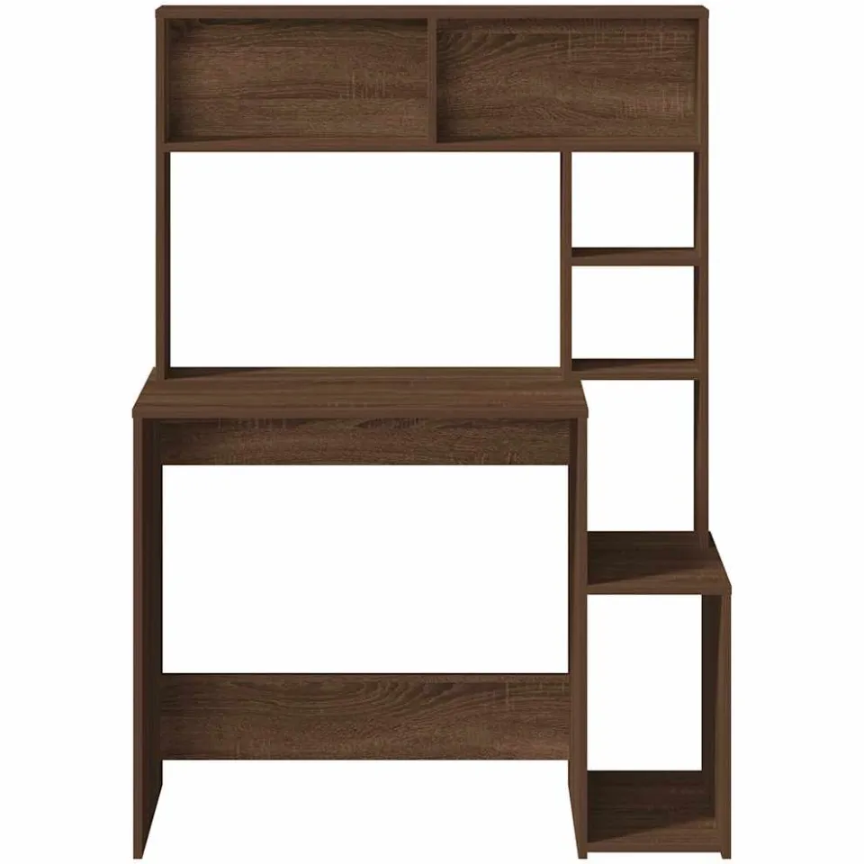 vidaXL Bureau met schappen 100x45x140 cm bewerkt hout bruineikenkleur, foto 3