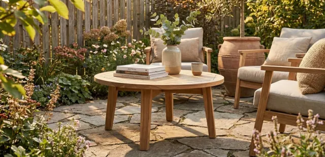teakea Ronde salontafel teak Ø80 cm - voor buiten Naturel