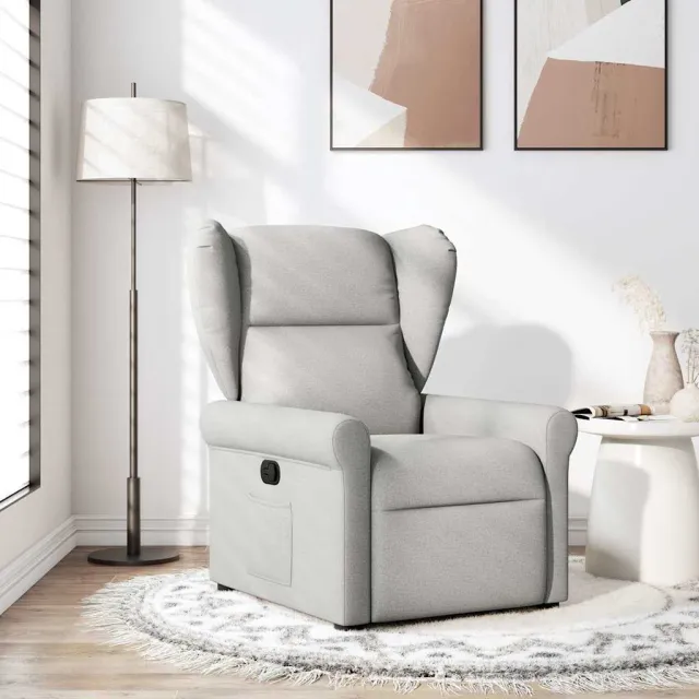 vidaXL Fauteuil verstelbaar stof wolk grijs