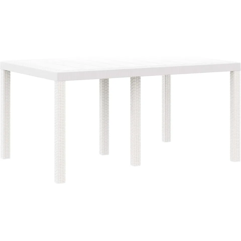 vidaXL Tuin Eetset 5 st Wit Polt riet