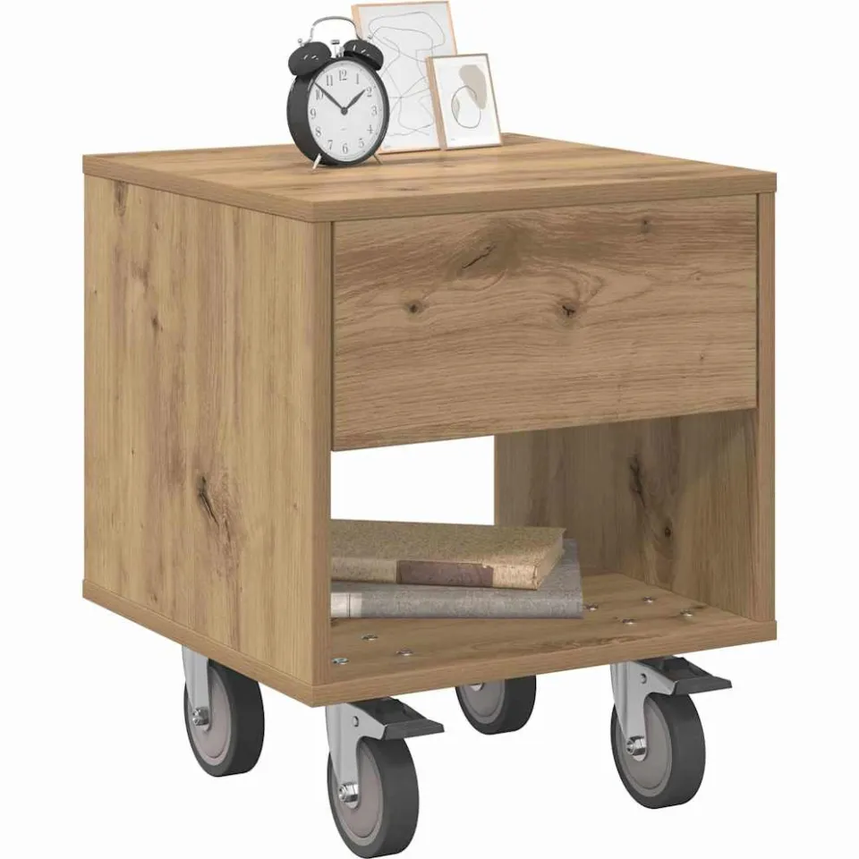 vidaXL Nachtkastje Artisan Eiken 40,5 x 40 x 48 cm Bewerkt hout Bruin