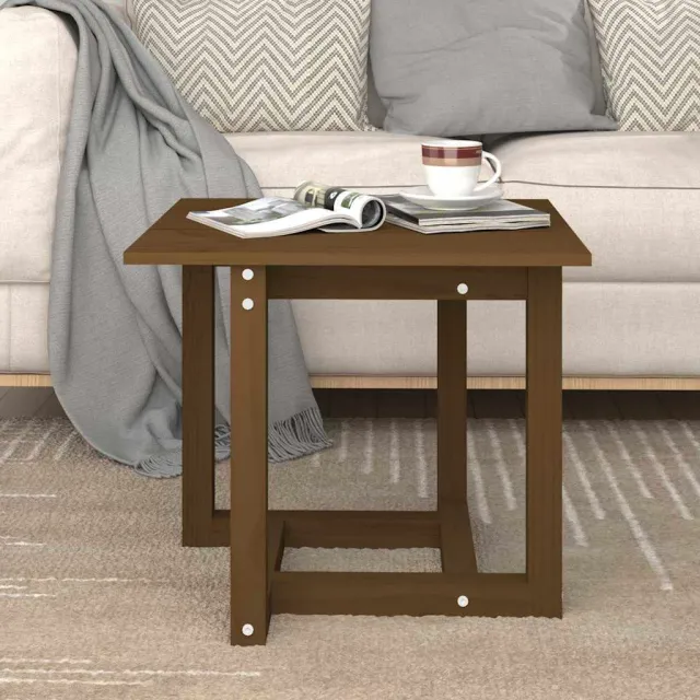 vidaXL Salontafel 50x50x45 cm massief grenenhout honingbruin bruin, foto 2