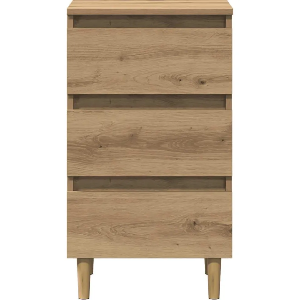 vidaXL Nachtkastje 40x35x69 cm bewerkt hout artisanaal eikenkleur, foto 4