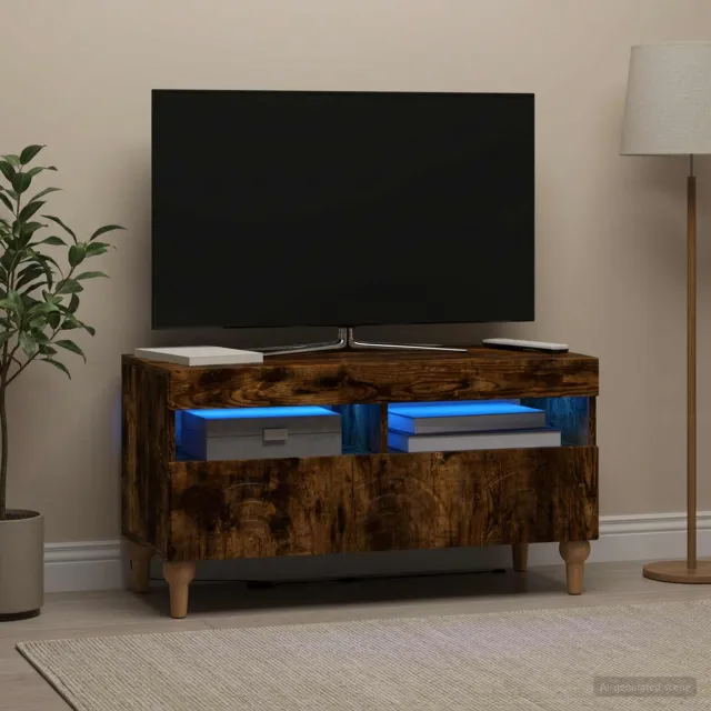vidaXL LED tv-meubel ALKMAAR 81 x 35 x 43 cm Gerookt eiken, foto 2