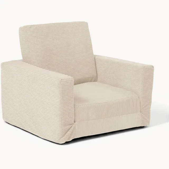 Kids Concept Kinder uitklapbare fauteuil Striped Wit