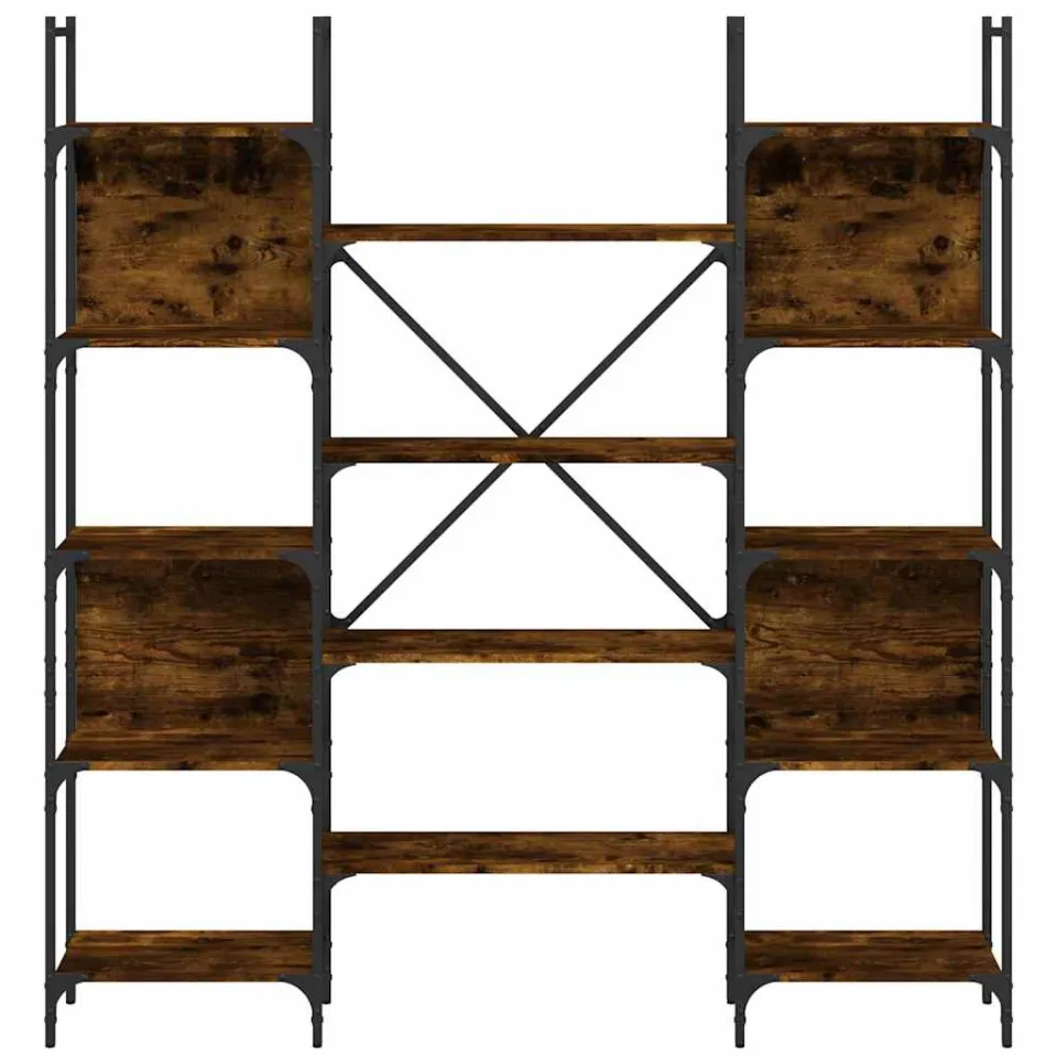vidaXL Boekenkast 155,5x24x166,5 cm bewerkt hout gerookt eikenkleurig, foto 4