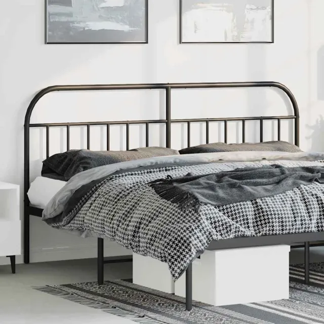 vidaXL Vervangend hoofdbord metaal zwart 193 cm