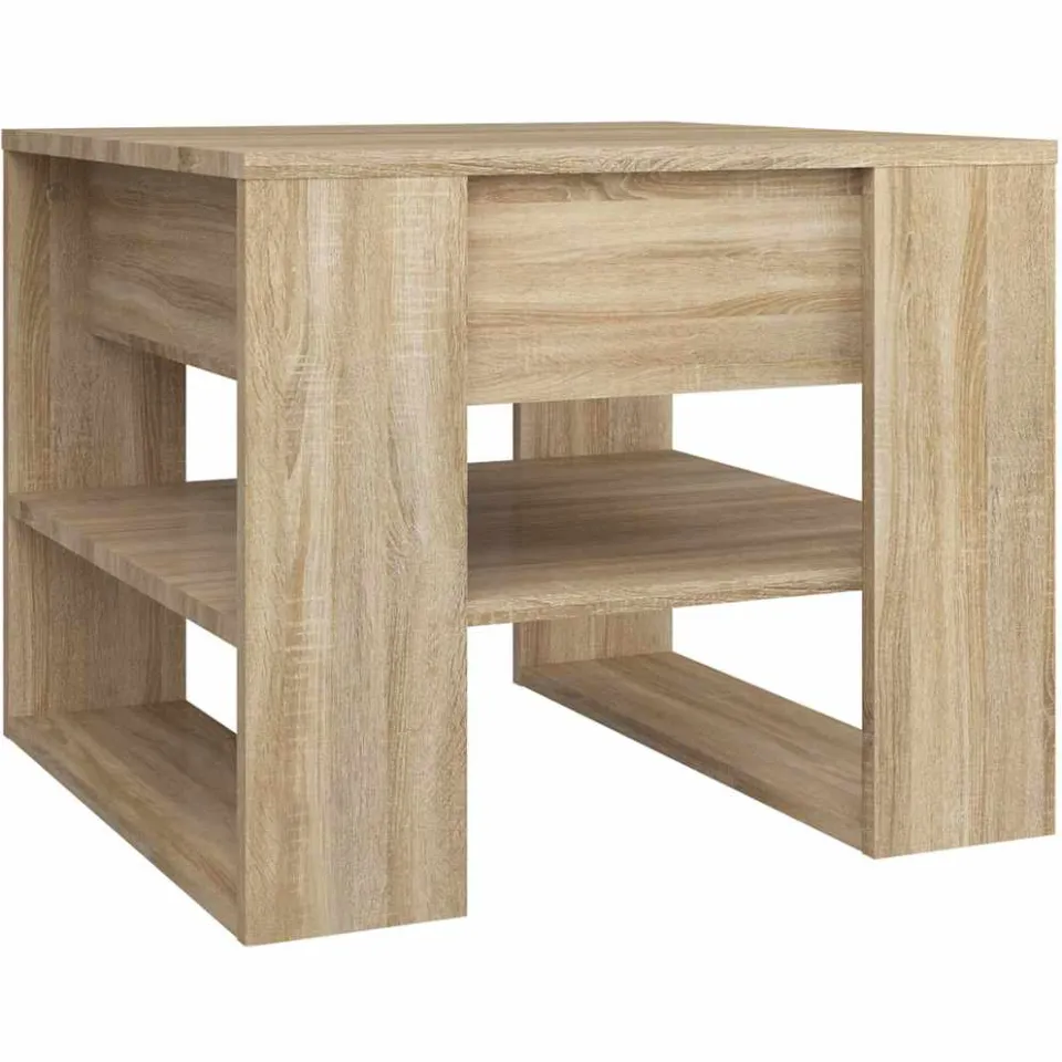 vidaXL Salontafel 55,5x55x45 cm bewerkt hout sonoma eikenkleurig Bruin