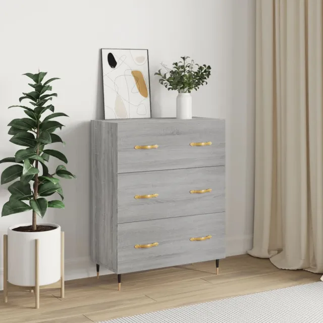 vidaXL Dressoir 69,5x34x90 cm bewerkt hout grijs sonoma eikenkleurig, foto 2
