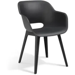 Allibert Tuinstoelen Akola Antraciet 55x56,5x80cm 2 Stuks Grijs