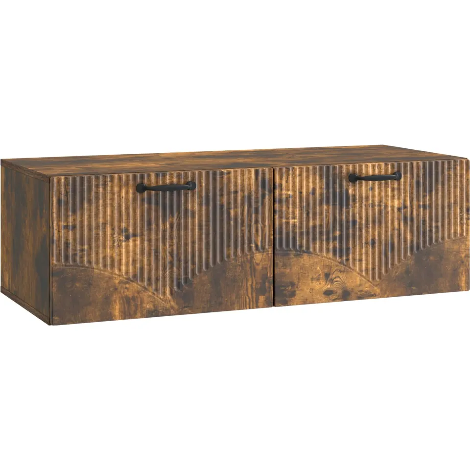 vidaXL Wandbeugel TV-kast Gerookt eiken 98 x 41 x 30 cm Bewerkt hout, foto 3