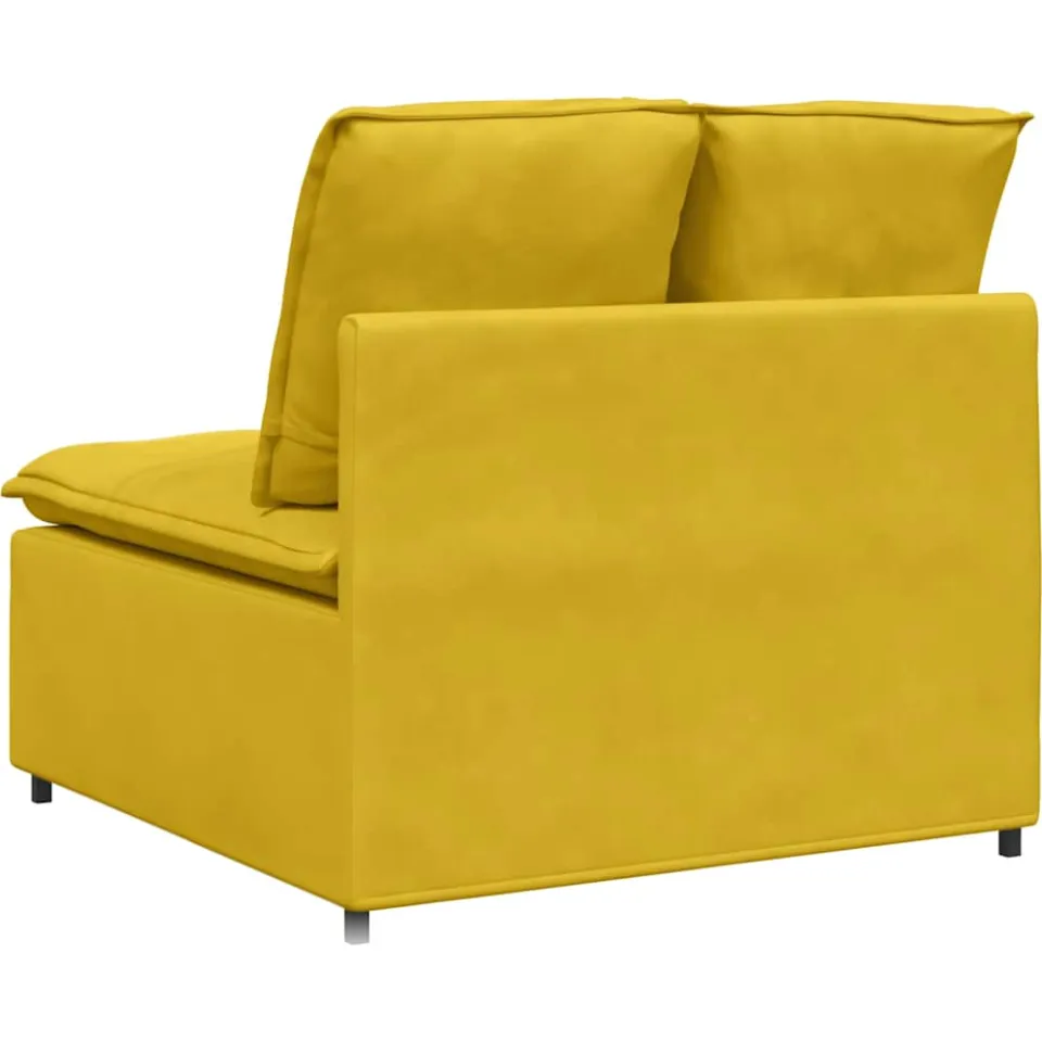vidaXL Modulaire bank middenmodule met kussens 100 cm geel, foto 4