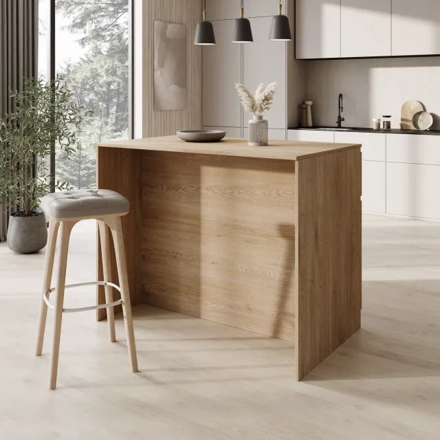 MEUBELLA Culla - Keukeneiland - Eikenpatroon - 120x74x95 cm Bruin