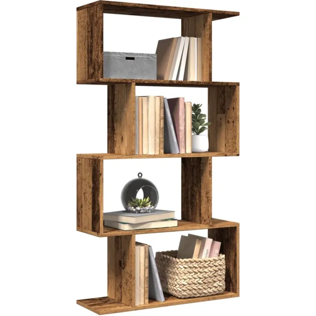 vidaXL Kamerscherm / boekenkast 4-laags 70x24x129 cm hout oud hout Bruin