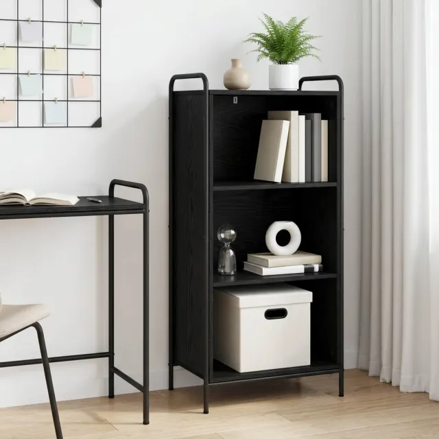 vidaXL Boekenkast 55,5 x 33 x 174 cm Bewerkt hout Zwart eiken, foto 2